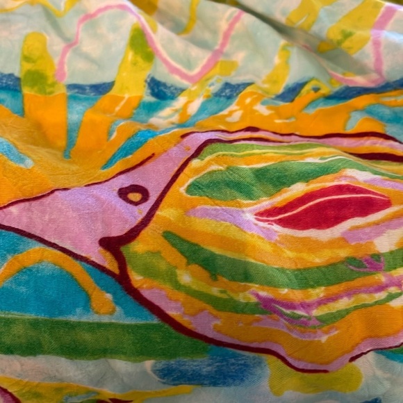 Vintage Jams World Creatures of the Sea Mini Skirt Tiered Ruffled Pull On Large - Picture 5 of 9